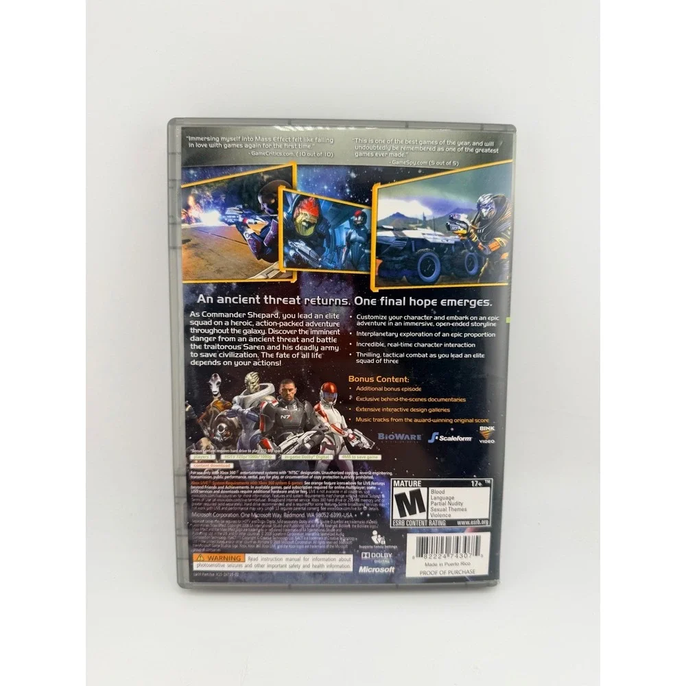 Mass Effect Xbox 360 Platinum Hits Bonus Content 2 Disc Set‎ BioWare MS9-00073